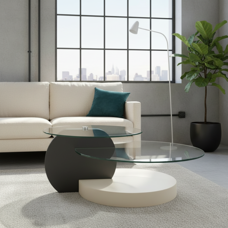 Aura Orbit Glass Coffee Table
