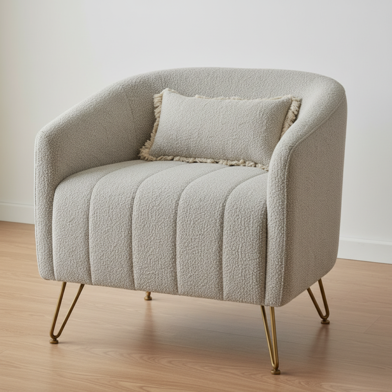 Modern Bouclé Accent Lounge Chair